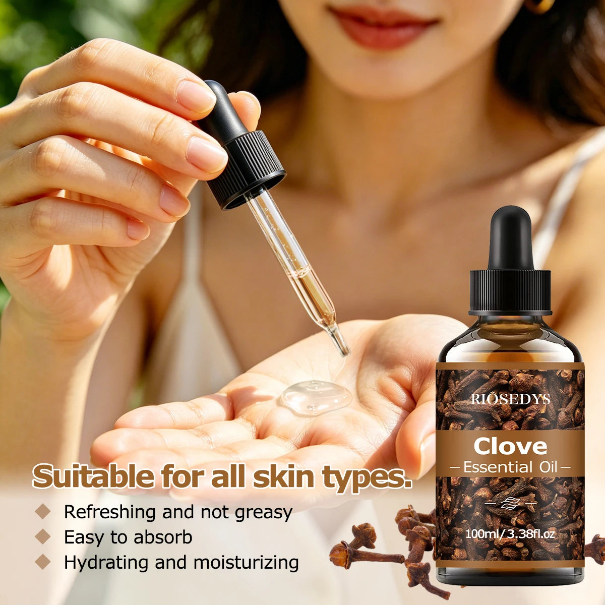 100ml CLOVE ESSENTIAL OIL Suitable For Massage And Skincare, Deeply Nourishes And Moisturizes, And Improves Skin Condition. Zpaxo
