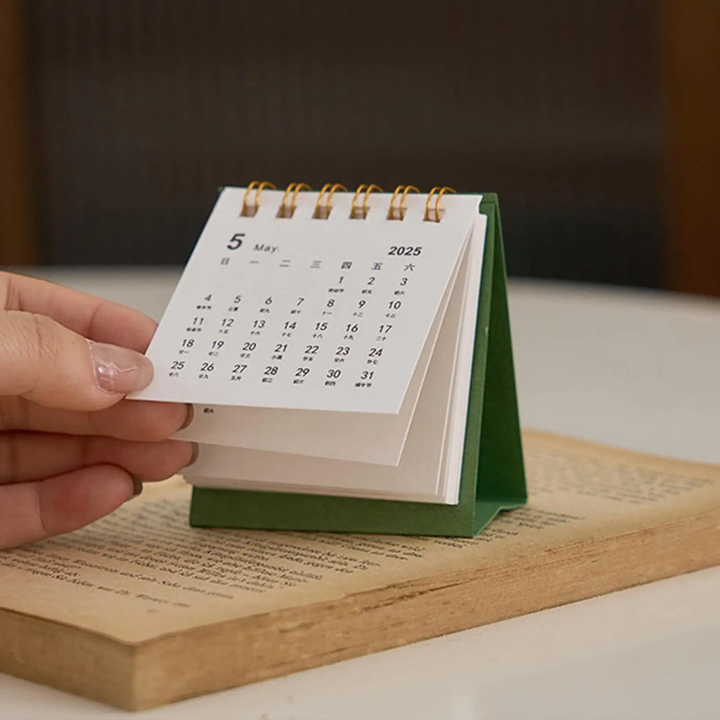 2026 Mini Desk Calendar Jan Dec Coil Daily Scheduler Paper Planner