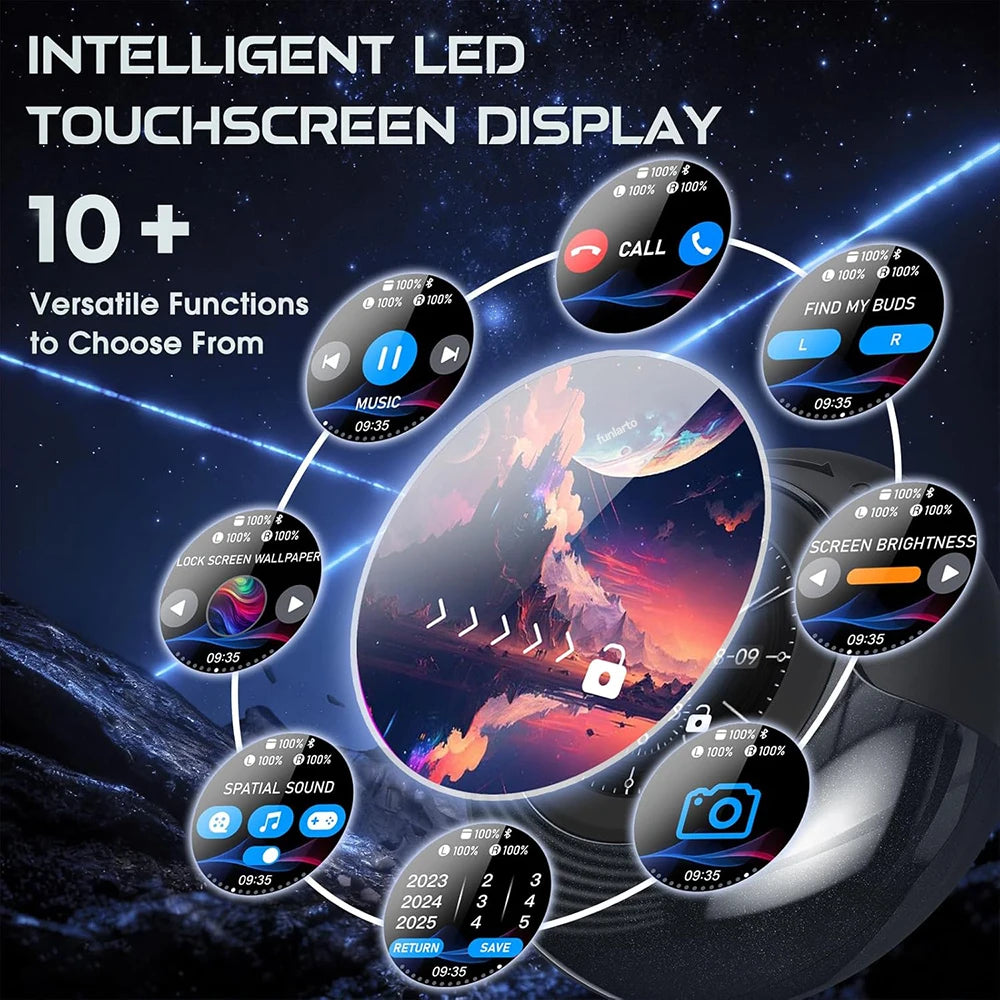 Wireless Bluetooth Earbuds Drivers Hi-fi Deep Bass 30H Playtime