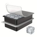 2-Pack Silicone Ice Cube Trays with Lids, Dishwasher Safe Food-Grade Collapsible Molds for Clear Whiskey Ice, Father's Day Gift Zpaxo 15 Grids
