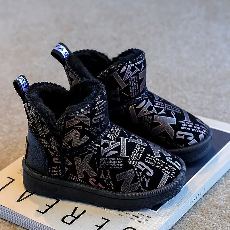 2023 Winter Waterproof Warm Rubber Sole Plush Women's Boots Ankle Zpaxo black 29(Insole18.1cm) China Mainland