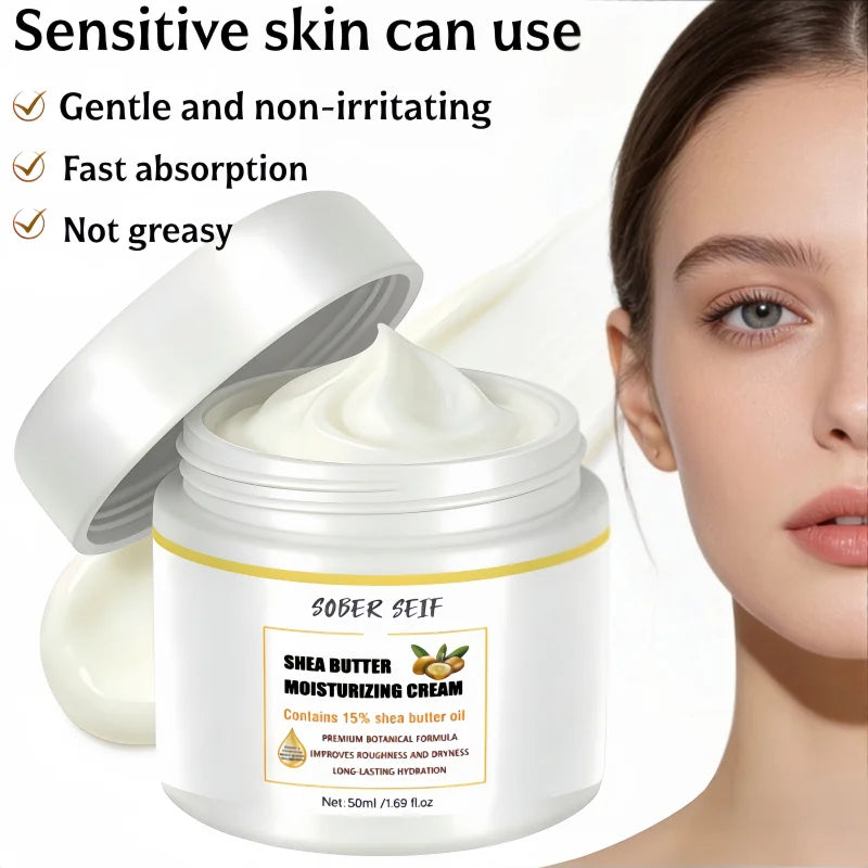 Shea Butter Ceramide Hyaluronic Acid Skin Care Cream 50ml Improve Rough Dull Skin Deep Hydrating Barrier Repair Zpaxo