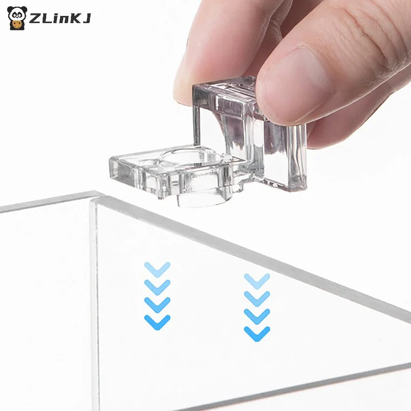 ▶4pcs 6mm/8mm/10mm Fish Tank Acrylic Clips Aquarium Lid Cover Support Holder Bracket Clamp Stand Aquarium Supply Zpaxo