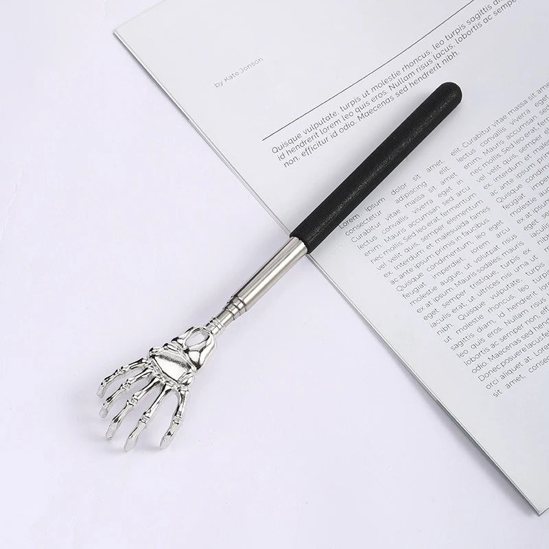 1pcs Stainless Steel Back Scratcher Ghost Hand Telescopic Scratching Massager Portable Adjustable Extendable Itch Massage Tool Zpaxo Black
