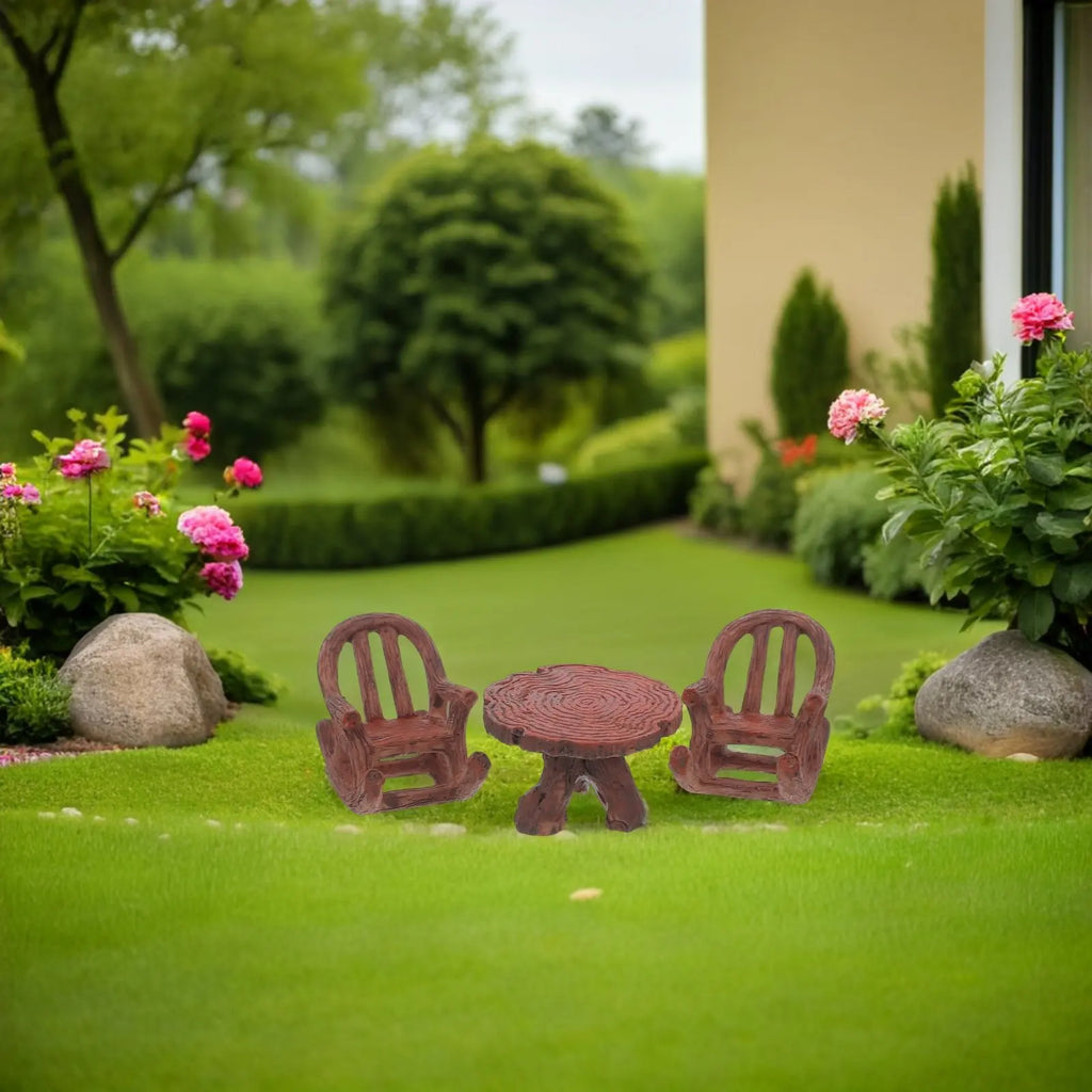 Miniature Garden Furniture Resin Rocking Chair Table Fairy Succulent
