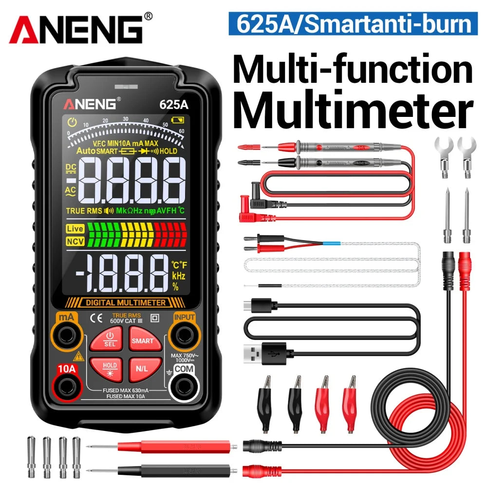 ANENG 625A Professional Multimeter Smart Anti-burn Tester AC DC