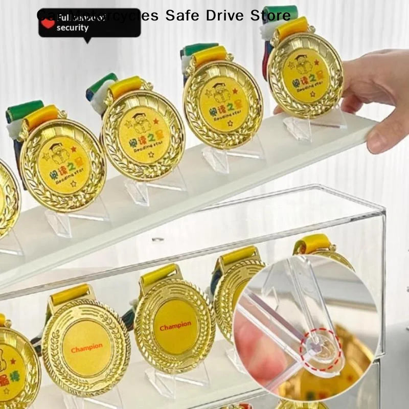 M1pc Rectangular Plastic Marathon Medal Storage Box Gold Rack