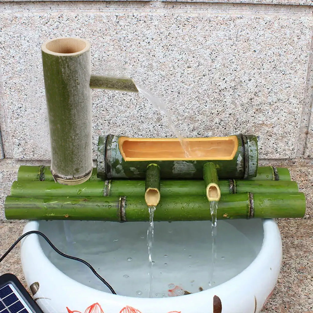 Bamboo Tube Fountain Garden Decor Multi-function DIY Outdoor Water