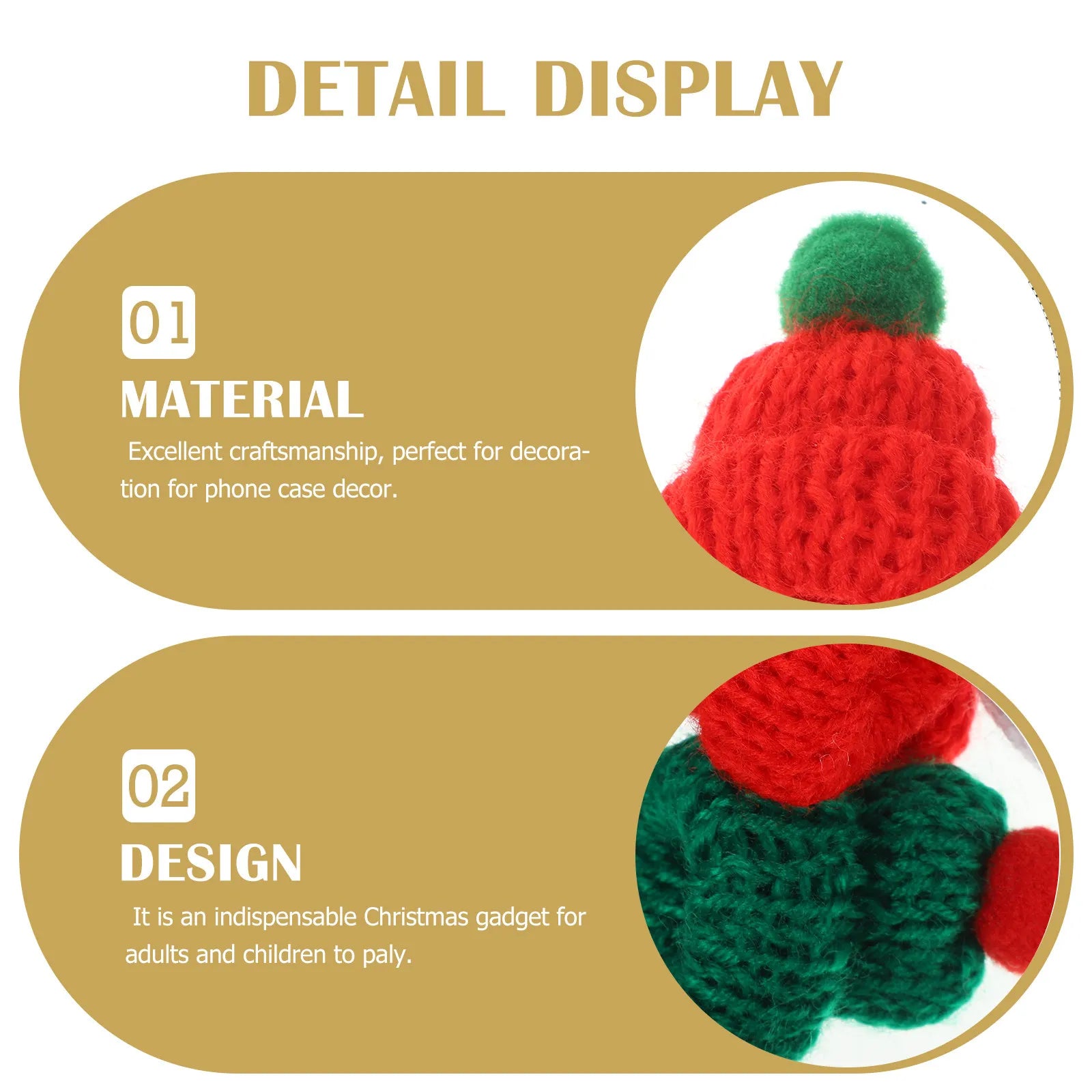 Mini Woollen Santa Hat Knitted Christmas Decoration Clothes Hats Bags
