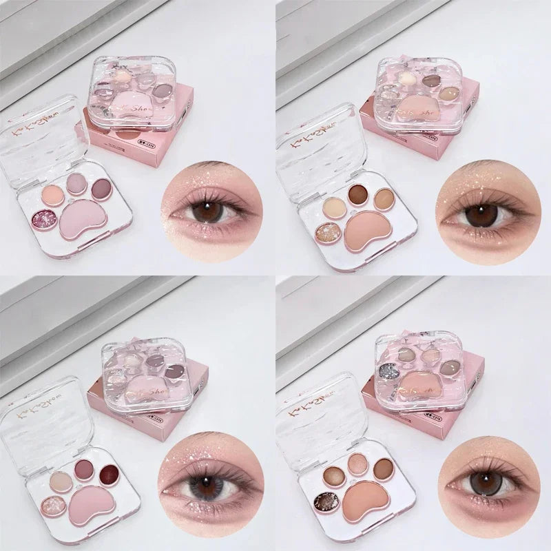 Cute Natural Eye Shadow Palette Glitter Eyeshadow Blusher Long Zpaxo