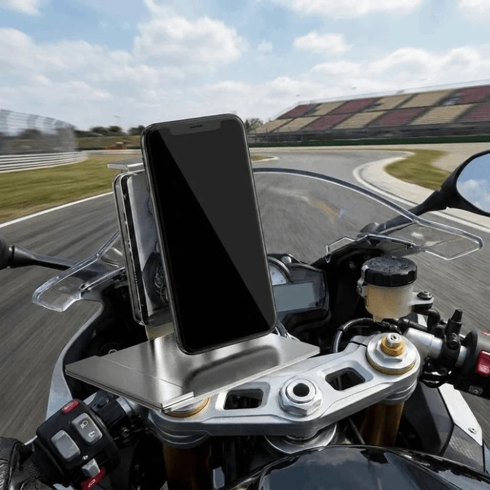 Sturdy Metal Motorcycle Phone Holder Anti-shock Structure Easy Mount Zpaxo