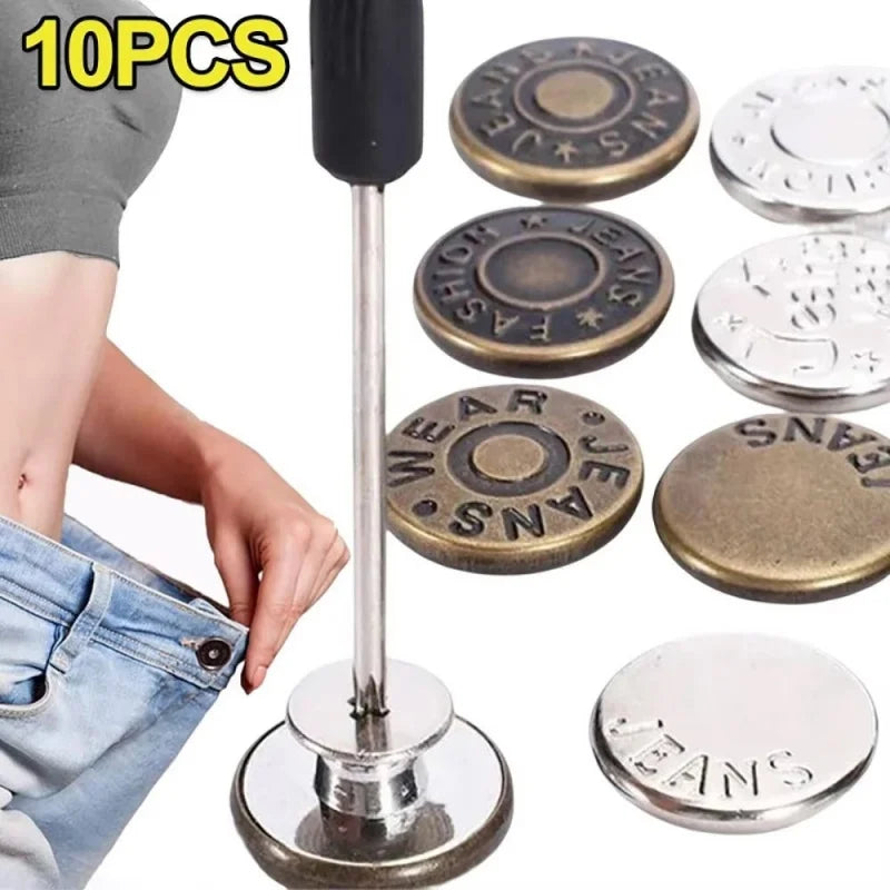 17mm Metal Jeans Buttons Replacement Screw Repair Kit 10/20Pcs