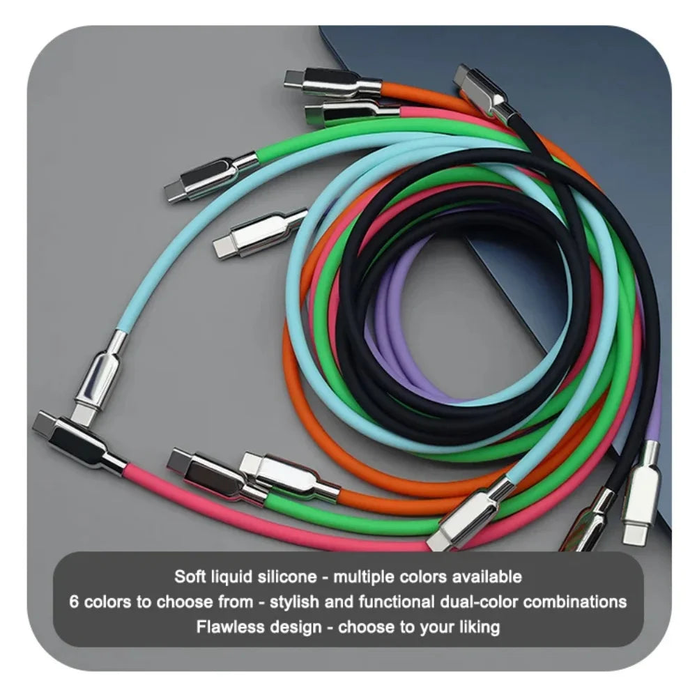 240W PD3.1 USB-C Fast Charging Cable – Liquid Silicone Cord USB-C Charging Cable Zpaxo