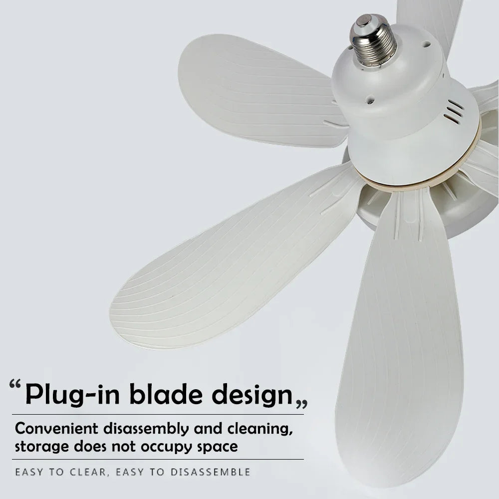 Home E27 Base Ceiling Fan Light with 30W LED Night Lights 3 Adjustable Lighting Modes Remote Control High Wind Power Ceiling Fan Zpaxo