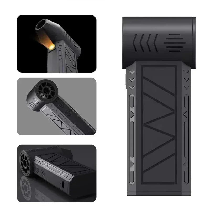 NEW 130000RPM Air Blower With Extra Nozzle Turbo Jet Fan Wind Speed 52m/s Electric Blower With Light Blowing Dust Dryer Zpaxo