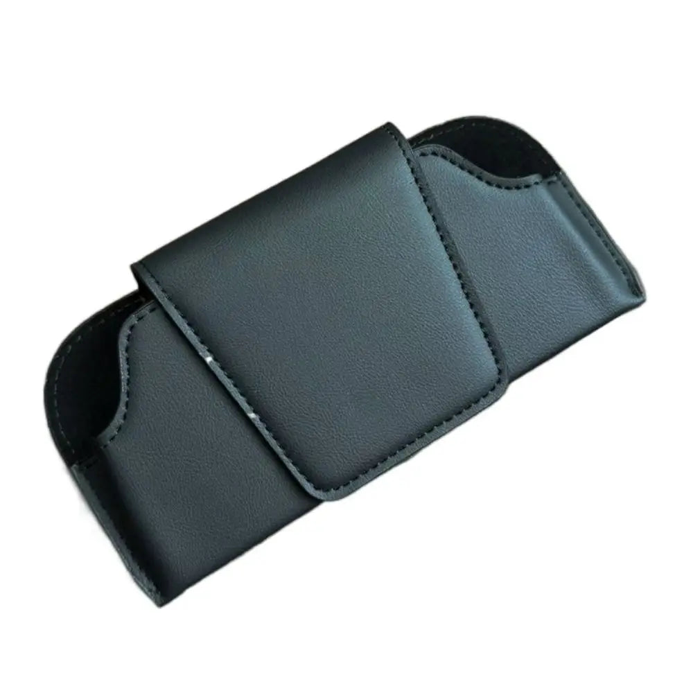PU Leather Car Glasses Case Multi-function Universal Sunglasses Zpaxo black