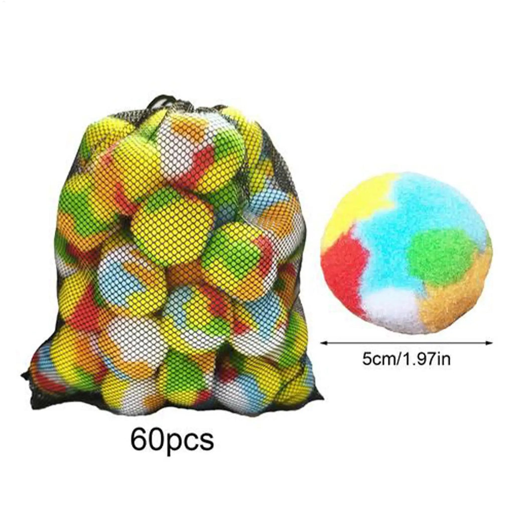 Reusable Water Sponge Balls 60 Pieces Absorbent Reusable Beach Toys Water Soaker Balls For Pool Party Beach Activities Summer Zpaxo
