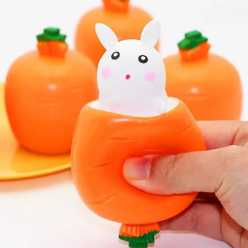 Easter Carrot Rabbit Fidget Toys Squeeze Ball Kids Relieve Stress Up