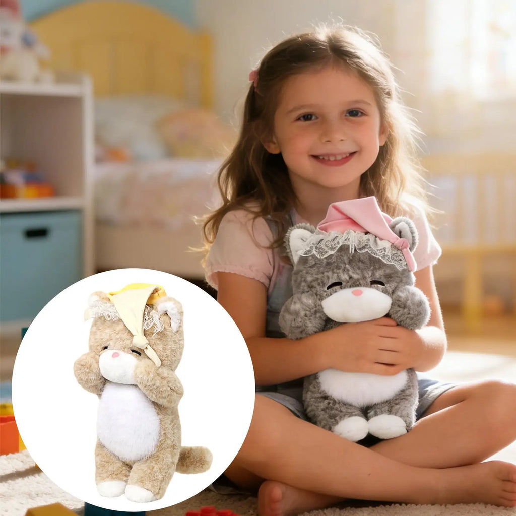 Cat Plush 13.8 Inch Soft Cute Sleepy Toy Cat For Kids Living Room Bedroom Sofa Bed Chair Bedside Desk Home Car Decoration Kids Zpaxo