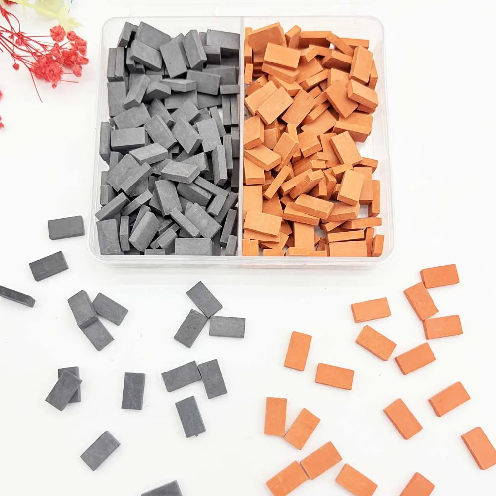 300-Piece 1:35 Mini Bricks – Dollhouse & Diorama Landscaping Miniature Bricks Zpaxo