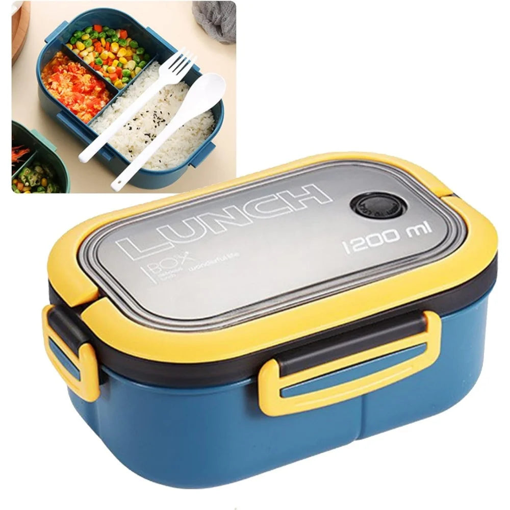 Double-layer Lunch Box Portable Compartment Fruit Food Microwave Fork Zpaxo