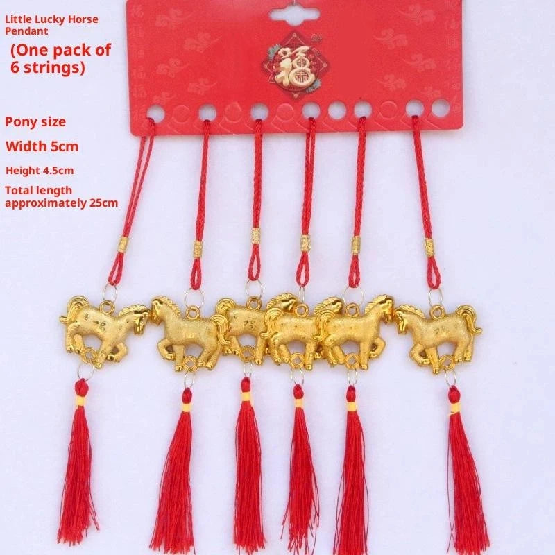 6Pcs Chinese New Year Lantern Pendant Lucky Decoration 2026 Year Of The Horse Wall Hanging Car Ornament Housewarming Gifts Zpaxo A2