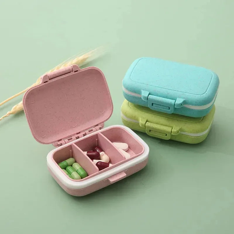 Mini 3-Grid Portable Pill Organizer Case – Weekly Pill Box