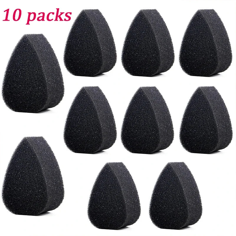 Facial painting sponge, art painting sponge, black makeup sponge block, water droplet semi-circular sponge Zpaxo 10pc