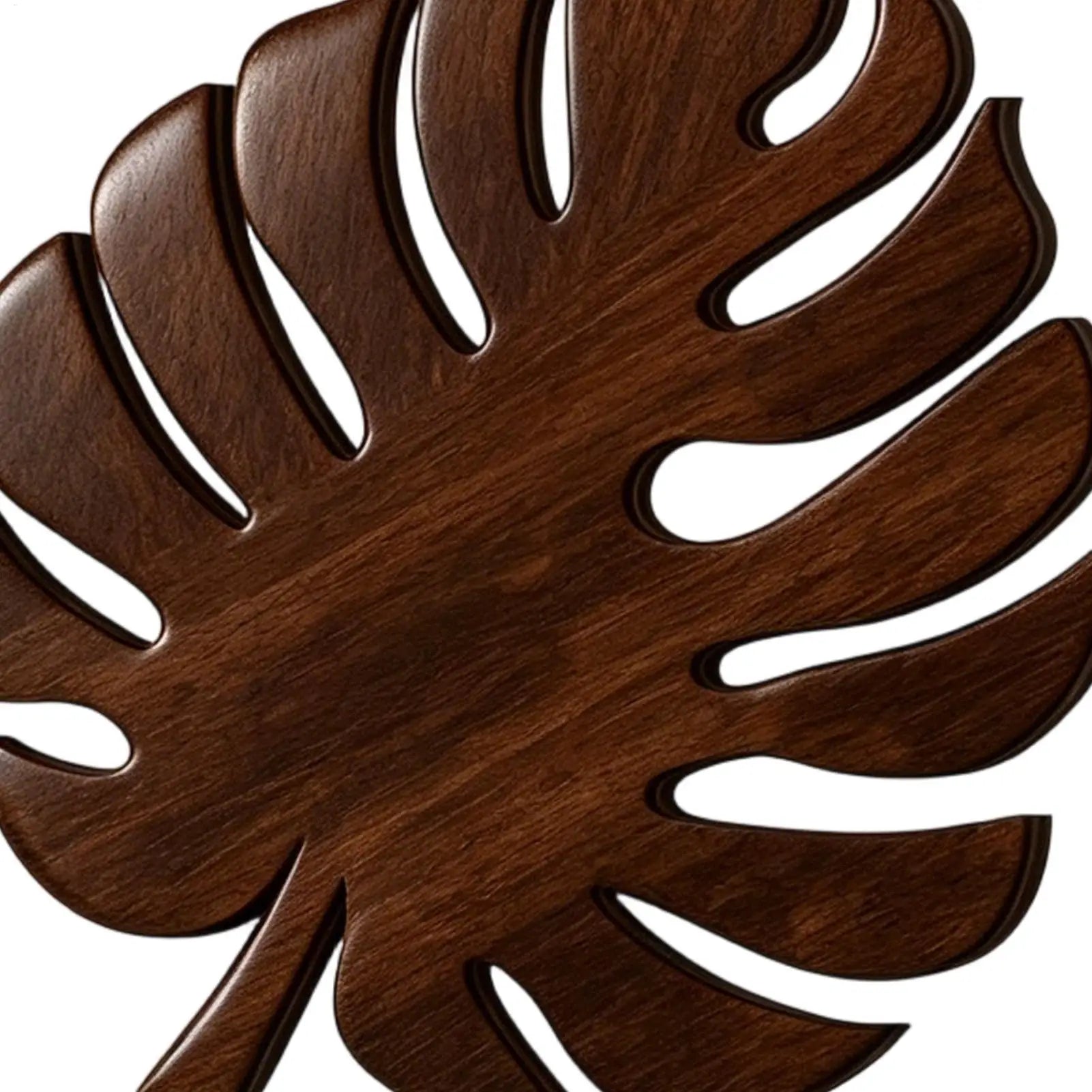 3Pcs Wooden Heat Resistant Trivet Set Monstera leaves Design Kitchen Countertop Protector Desk Decor Table Coasters Cup Holder Zpaxo