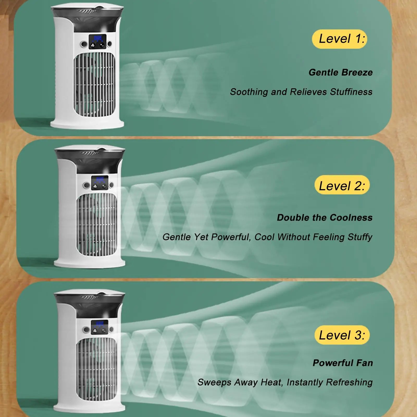 Portable Cooling Fan 3-Speed Adjustable USB Misting Humidifier Desk