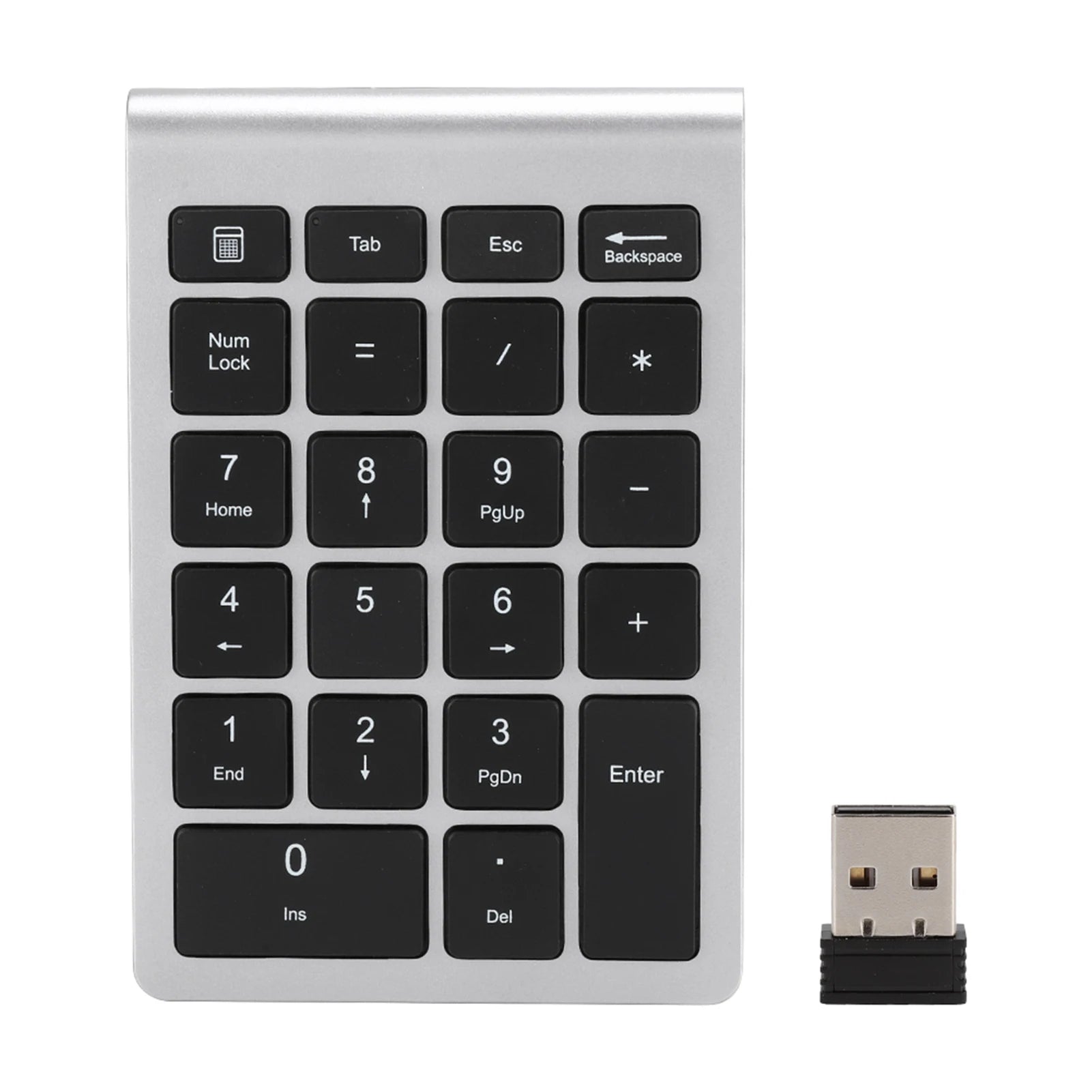 RF304 22 Keys Mini Keyboard Wireless with Receiver Numeric Keypad USB 2.4G Wireless Mini Keyboard Zpaxo Silver