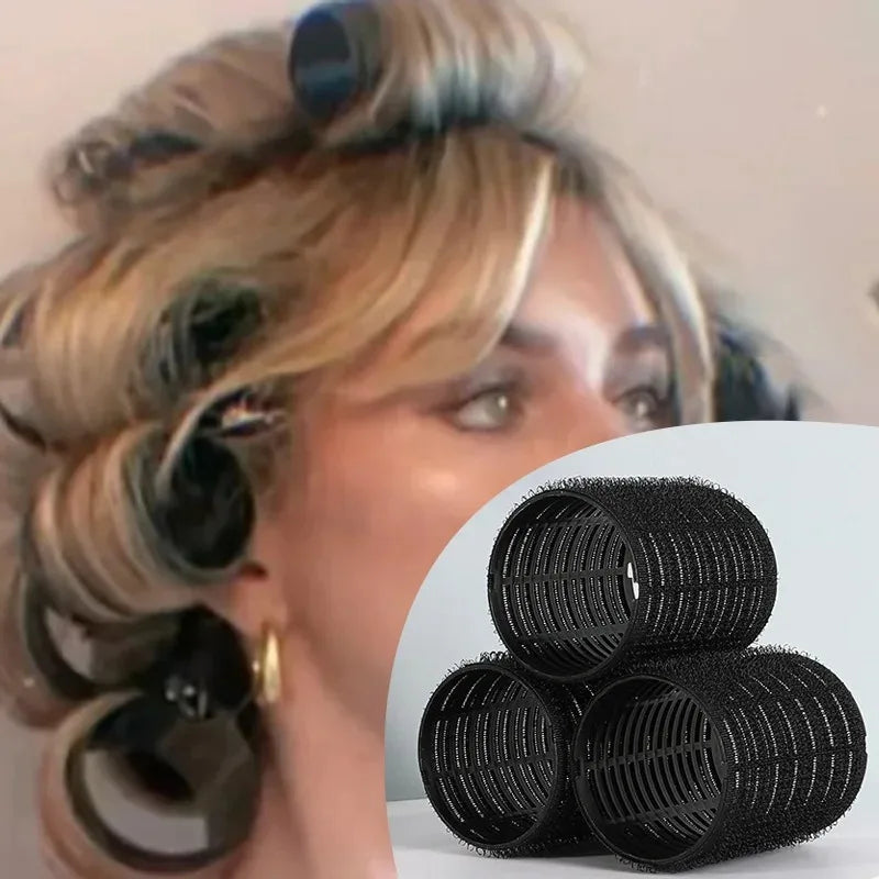 4- Hair Rollers Self Grip Hook Curlers Roller Bangs Salon No Heat