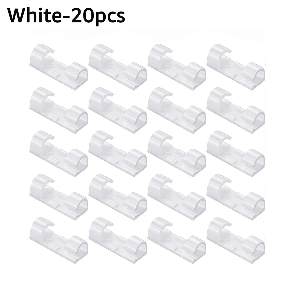 Self-Adhesive Cable Clips – Wire Organizer Holder 5/20 Pack Cable Clips Zpaxo 20pcs White