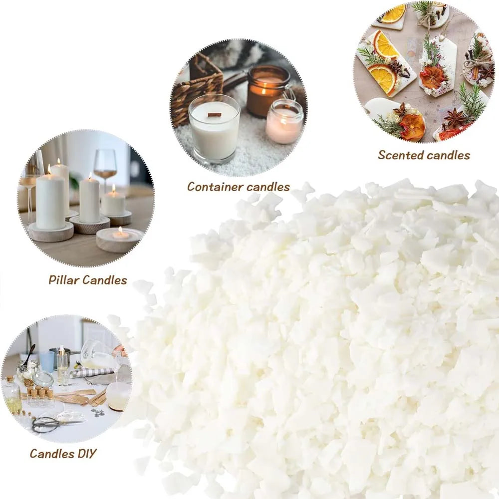 100/500/1000g Natural Soy Wax Flake For DIY Handmade Candles Crafts Additive-Free Scented Candle Raw Material Making Kit Zpaxo