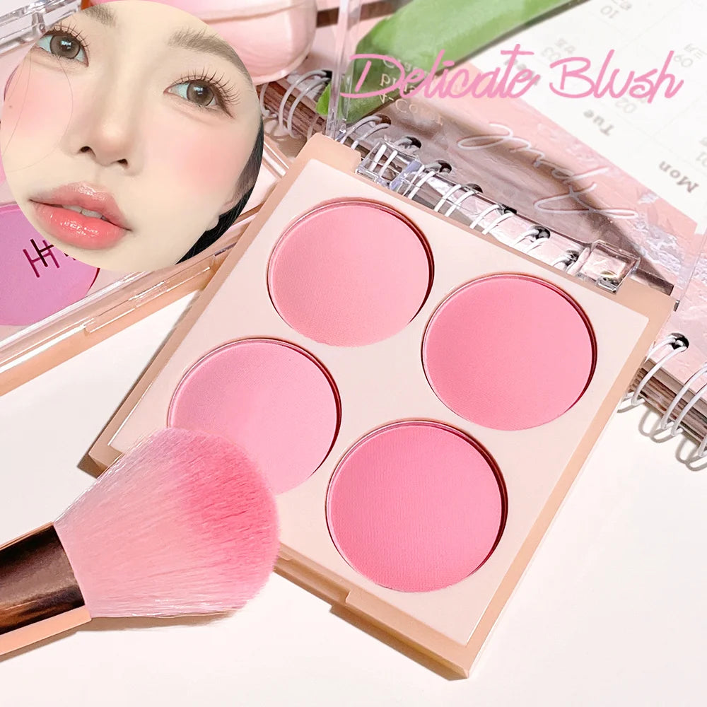 HISYI Smart Four-color Blush Natural Easy Smudge Matte Coloring Nude Zpaxo