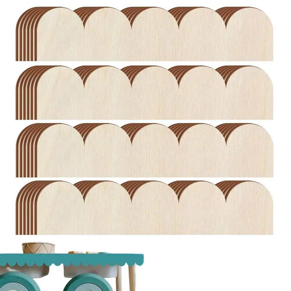 Scalloped Wood Trim 24 Piece DIY Unfinished Molding Scalloped Trim Wood For Christmas Home Wall Cabinet Shelf Window Door Zpaxo B China Mainland