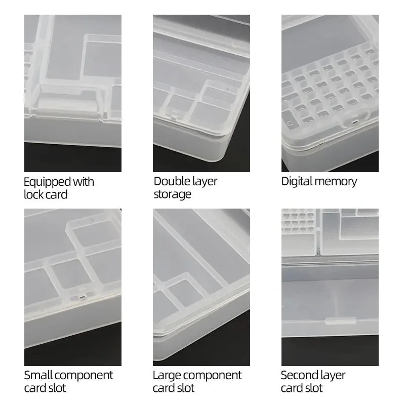 Transparent Plastic Storage Box Multi-grid Tool Organizer Electronic
