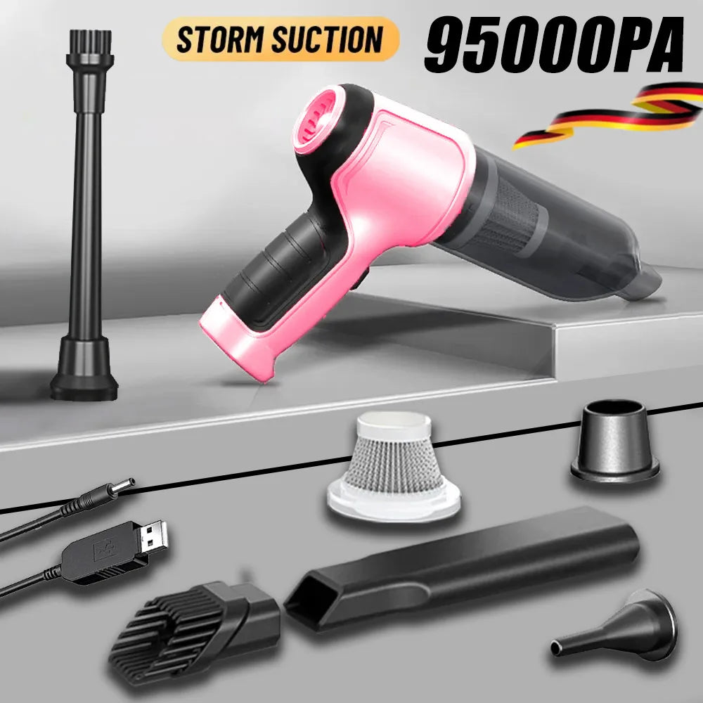 Car Wireless Vacuum Cleaner Strong Suction Handheld Wet Dry Auto Vacuum Home & Car Dual Use Mini Vacuum Cleaner Home Appliance Zpaxo
