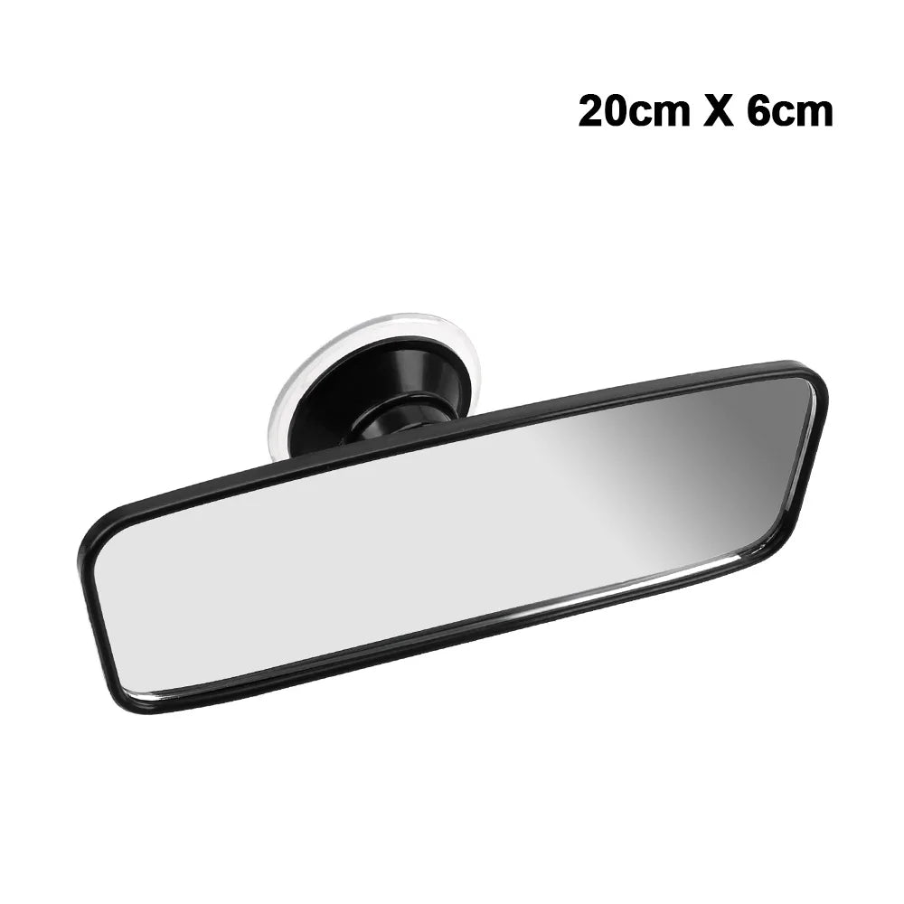 Car Rear Mirror Interior View Adjustable Suction Cup 360 Rotates