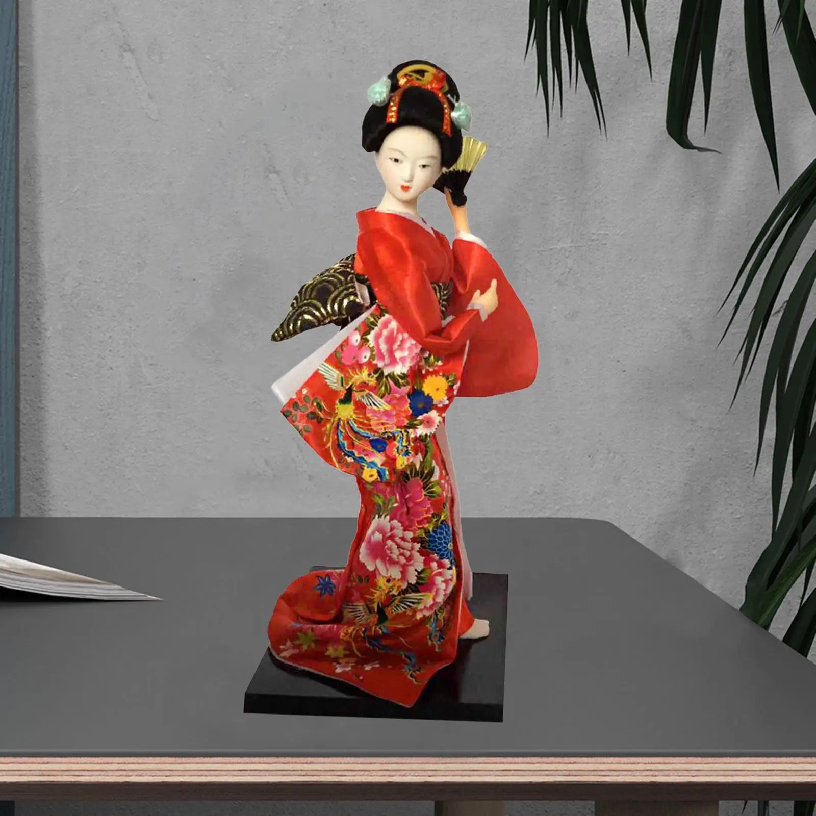 Japanese Geisha 9" Free Standing Oriental Ancient Kabuki Girl Statue Kimono Dolls Ornament for Shelf Table Home Office Decor Zpaxo Style B