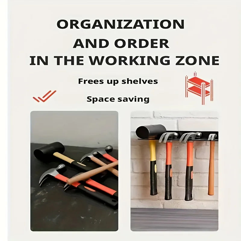Heavy-duty Wall-mounted Hammer Wrench Holder Space-saving Metal
