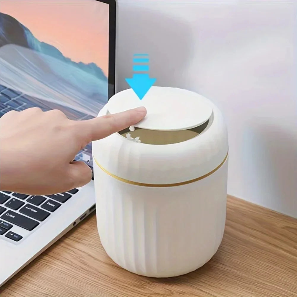 Mini Desktop Trash Can with Lid Garbage Waste Bin Organizer Bedroom Office Desk Storage Box Made Durable Plastic Home Supplies Zpaxo