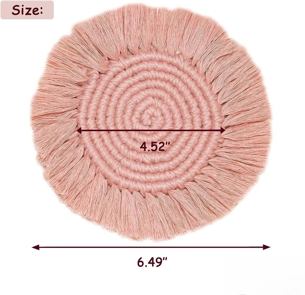 Woven coasters circular anti slip mats party mats picnic outdoor mats cotton ropes are essential modern and simple Zpaxo rotundity 3PC