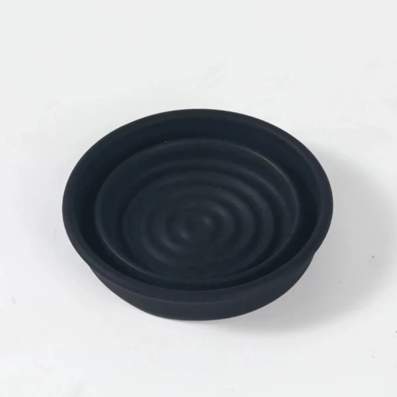Yaqi Black Color 120mm Top Diameter Collapsible Silicone Bowl For Travel And 87mm Bottom Diameter 61mm Height Shaving Bowl Zpaxo
