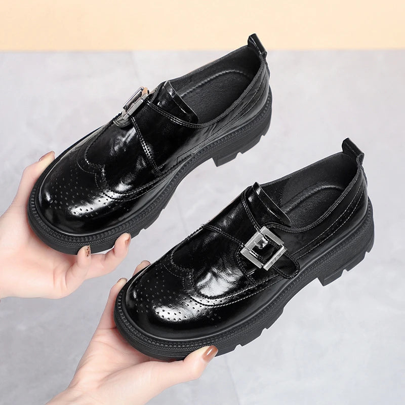 British Loafers Versatile Thick-soled Retro Small Leather Shoes Zpaxo