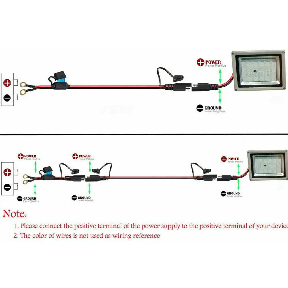 12V Motorcycle Battery to SAE Quick Disconnect Cable – 15A Fuse Battery Charger Cable Zpaxo