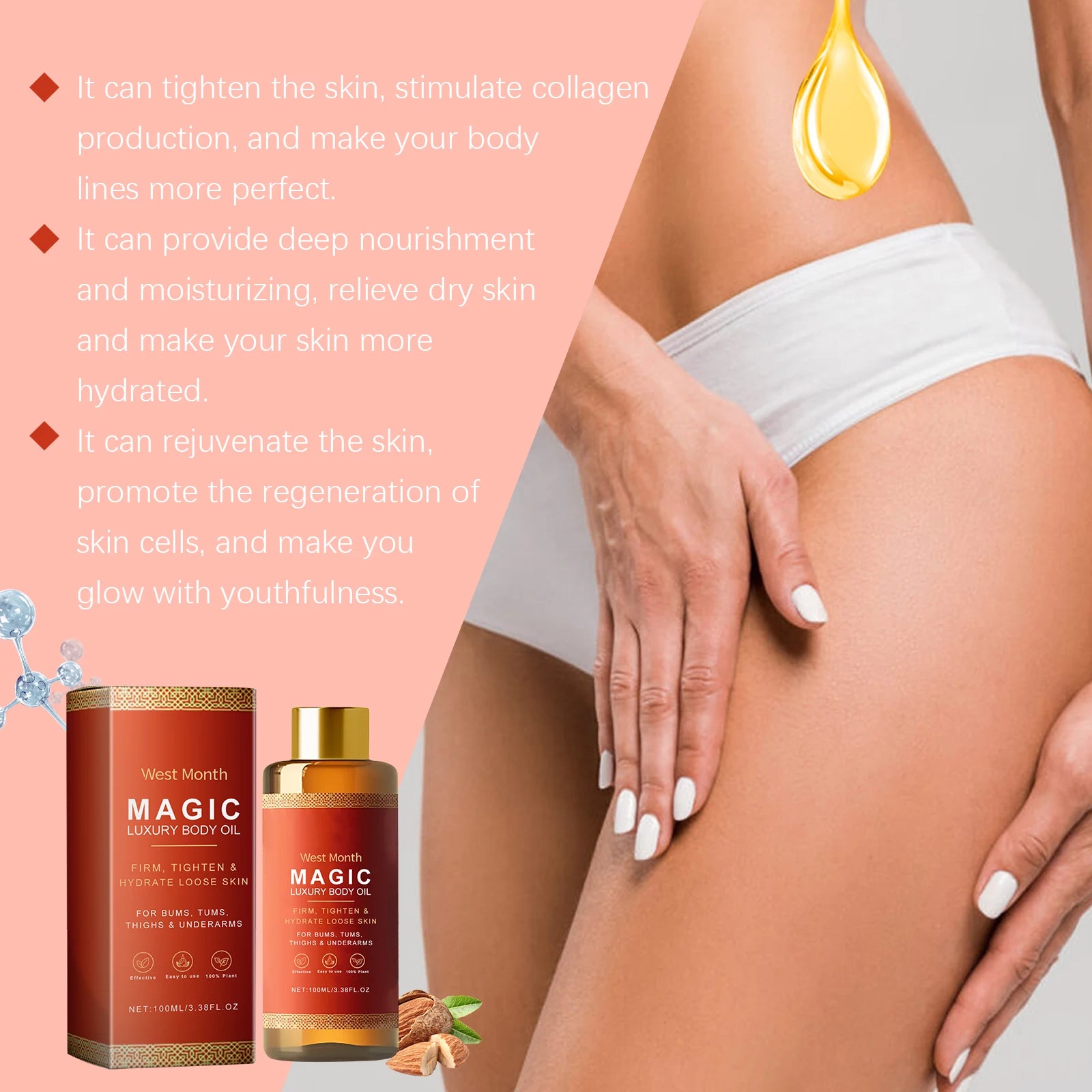 Tightening Body Oil Firming Lifting Reduce Fine Lines Improve Sagging Skin Dullness Brightening Moisturizing Nourish Skin Care Zpaxo