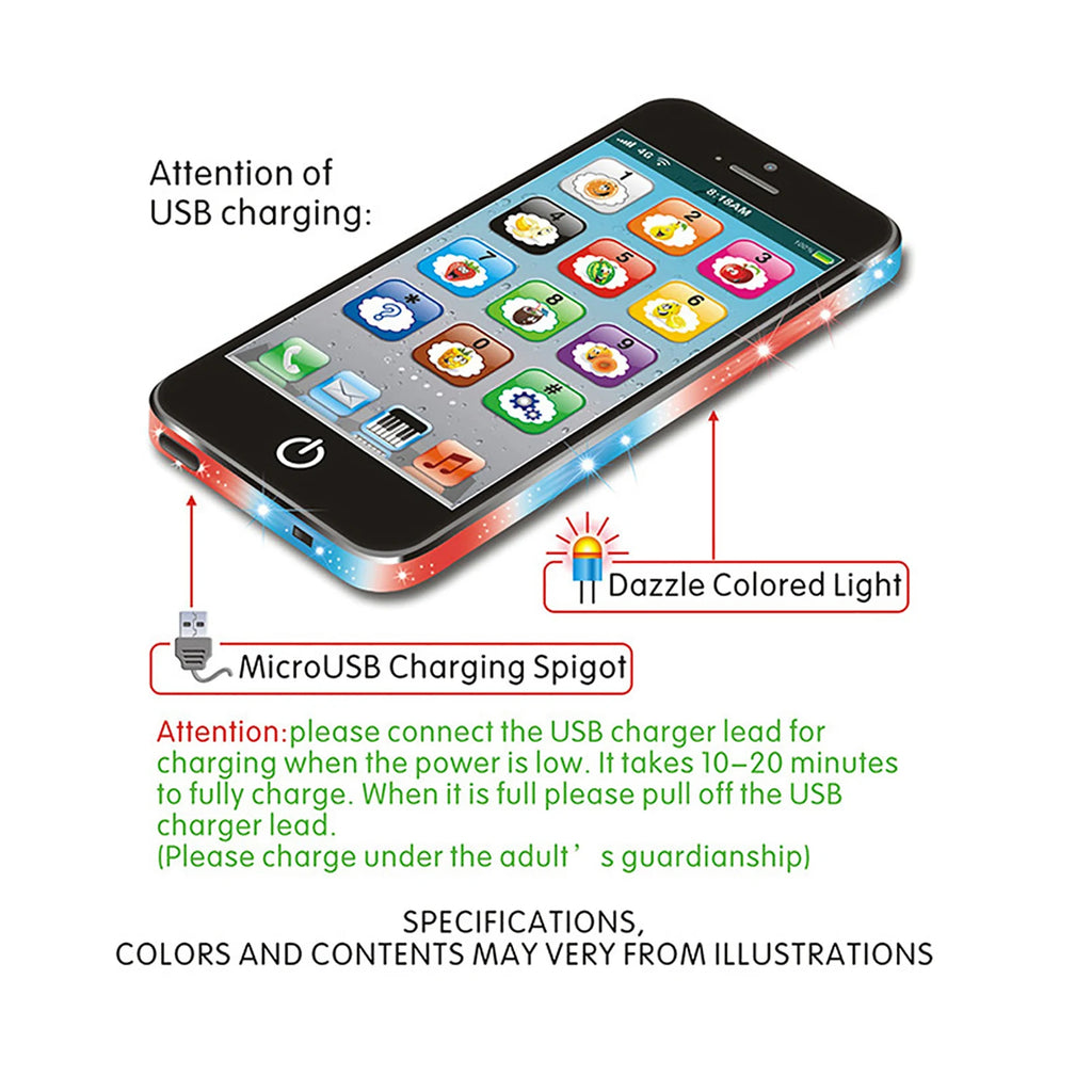 Baby Early Educational Toy English Learning Machine Music Light Touch Screen Mobile Learning Phone Toy Early Child Development Zpaxo