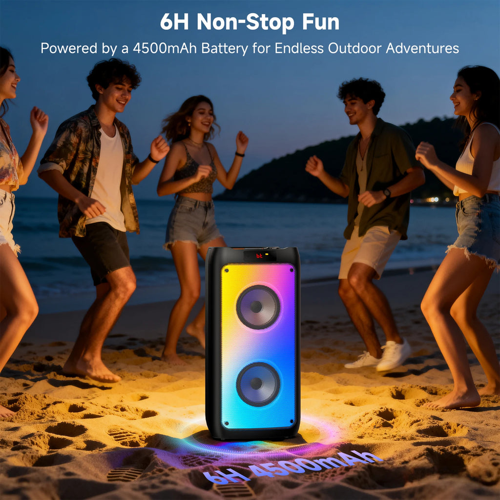 T10-TKaraoke Machine with2Wireless Microphones Portable Bluetooth