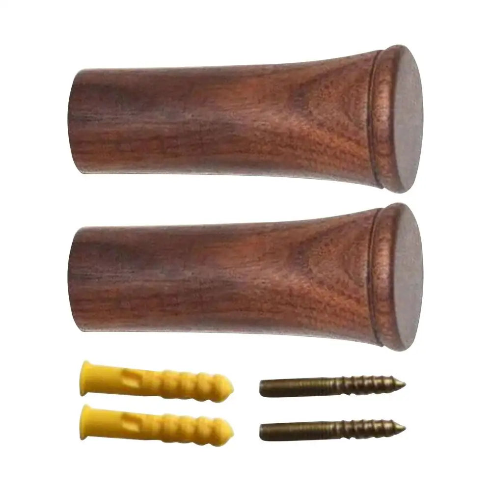 Wood Wall Hooks 2-Piece Wooden Entryway Towel Rack Rustic Decor